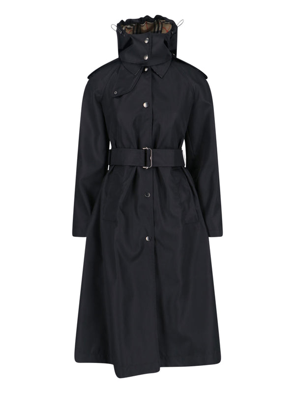Burberry 100% polyamide trench coat in black