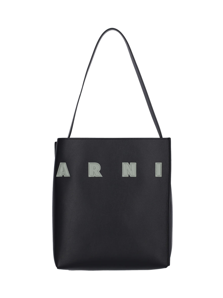Marni 100% Calf Leather tote bag in black
