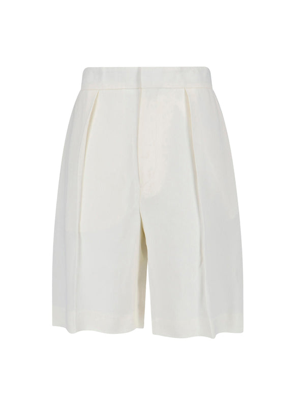 Victoria Beckham 100% viscose bermuda shorts in white