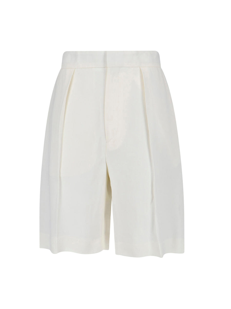 Victoria Beckham 100% viscose bermuda shorts in white