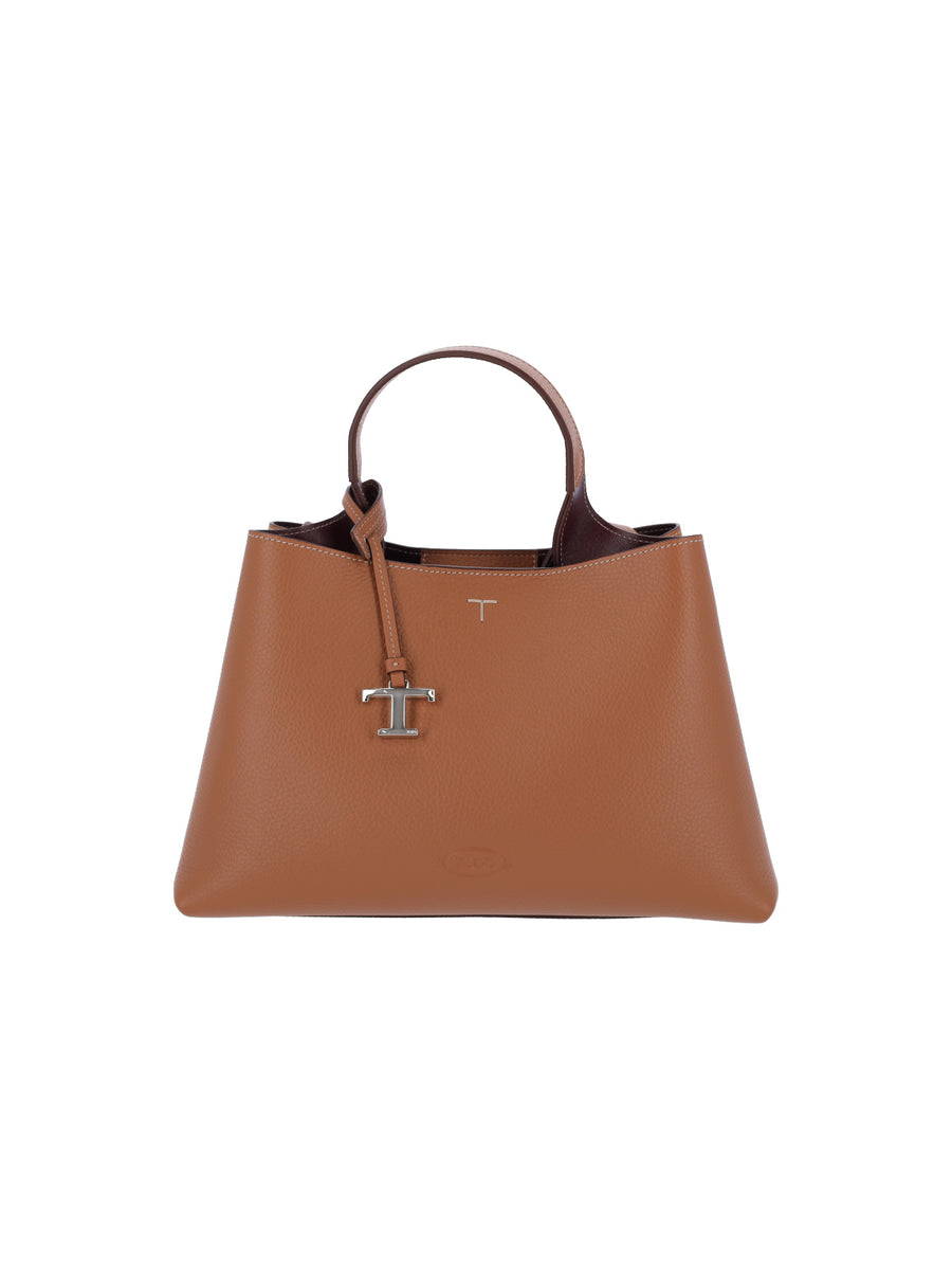 Tod's 100% calf leather top handle bag in brown