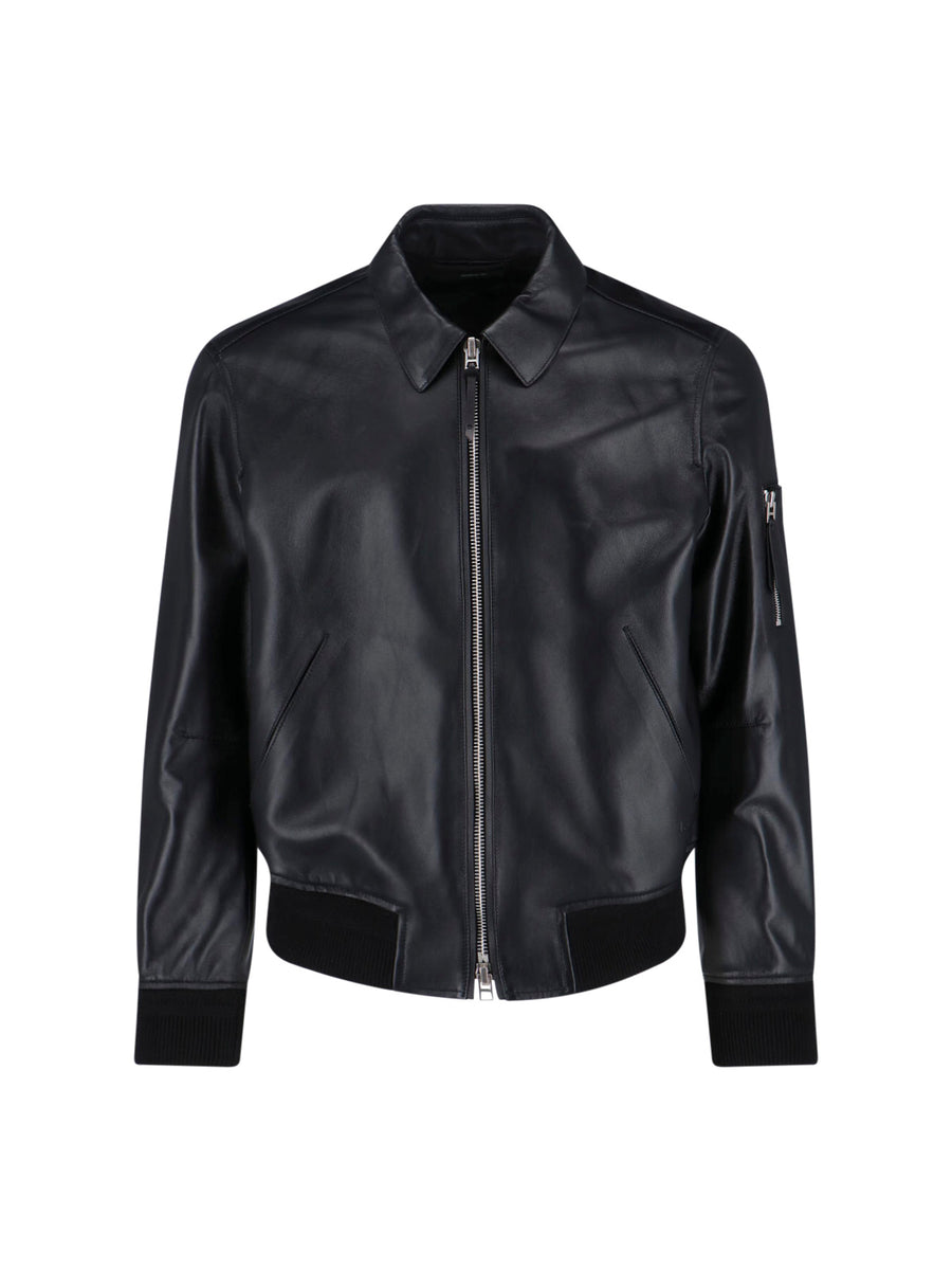 Tom Ford 100% Lamb Leather jacket in black