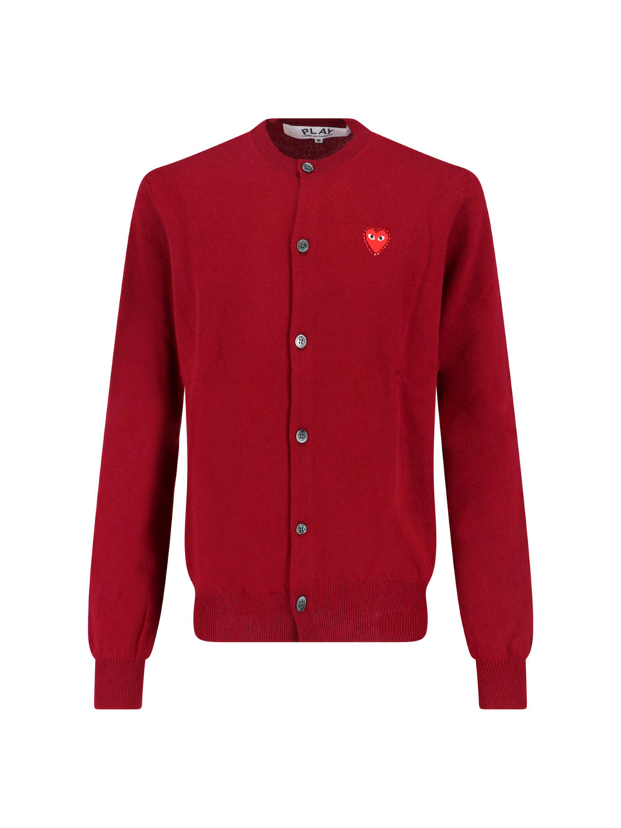 Comme Des Garcons Play 100% wool cardigan in red