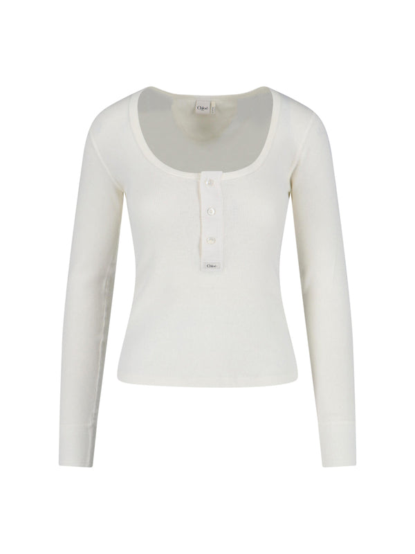Chloè 100% Cotton sweater in white