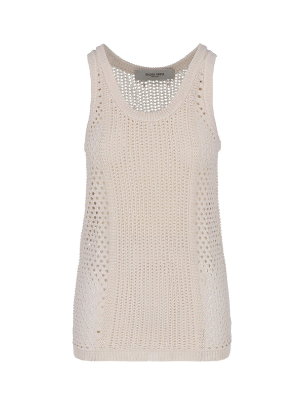 Golden Goose 75% Cotton tank top in white