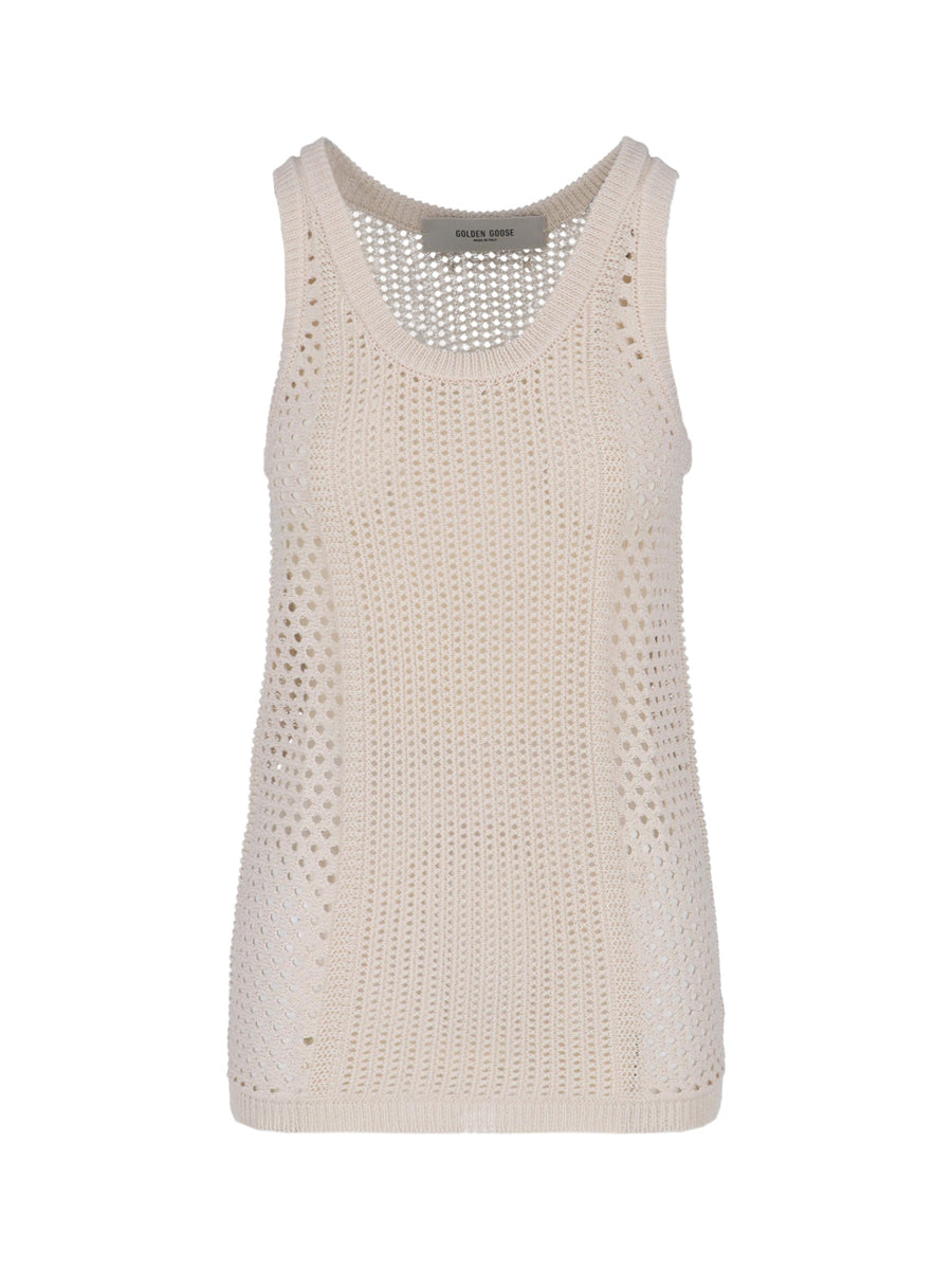 Golden Goose 75% Cotton tank top in white