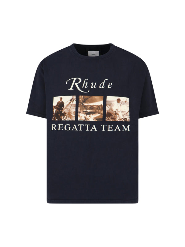 Rhude 100% Cotton t-shirt in navy