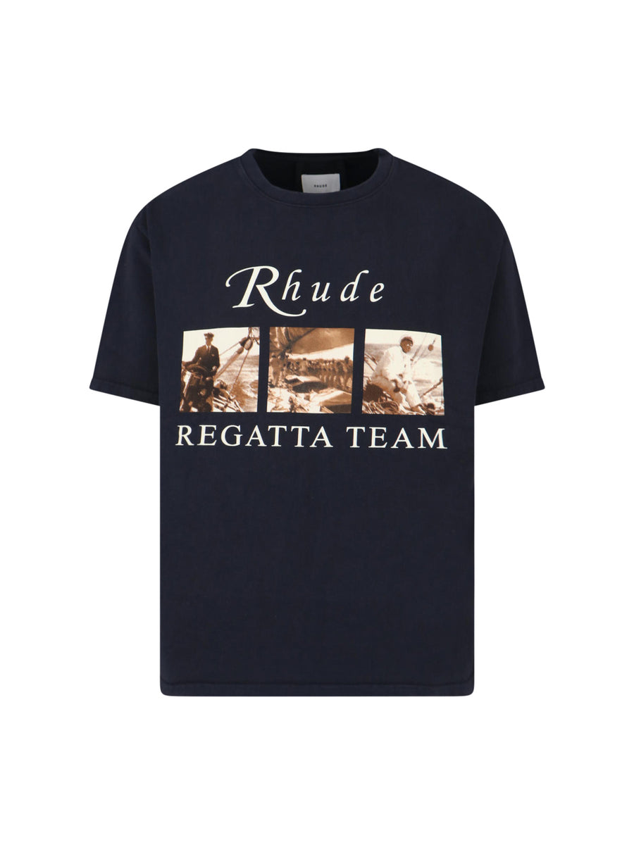 Rhude 100% Cotton t-shirt in navy