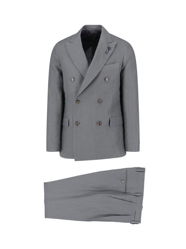 Lardini Eerp 100% linen pant suit in gray