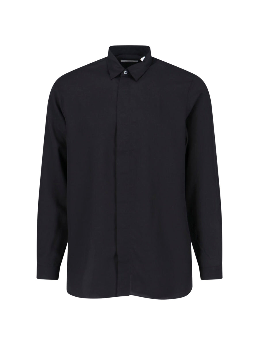 Lardini 91% Tencel shirt in black