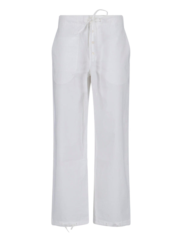 Victoria Beckham 98% cotton trousers in white