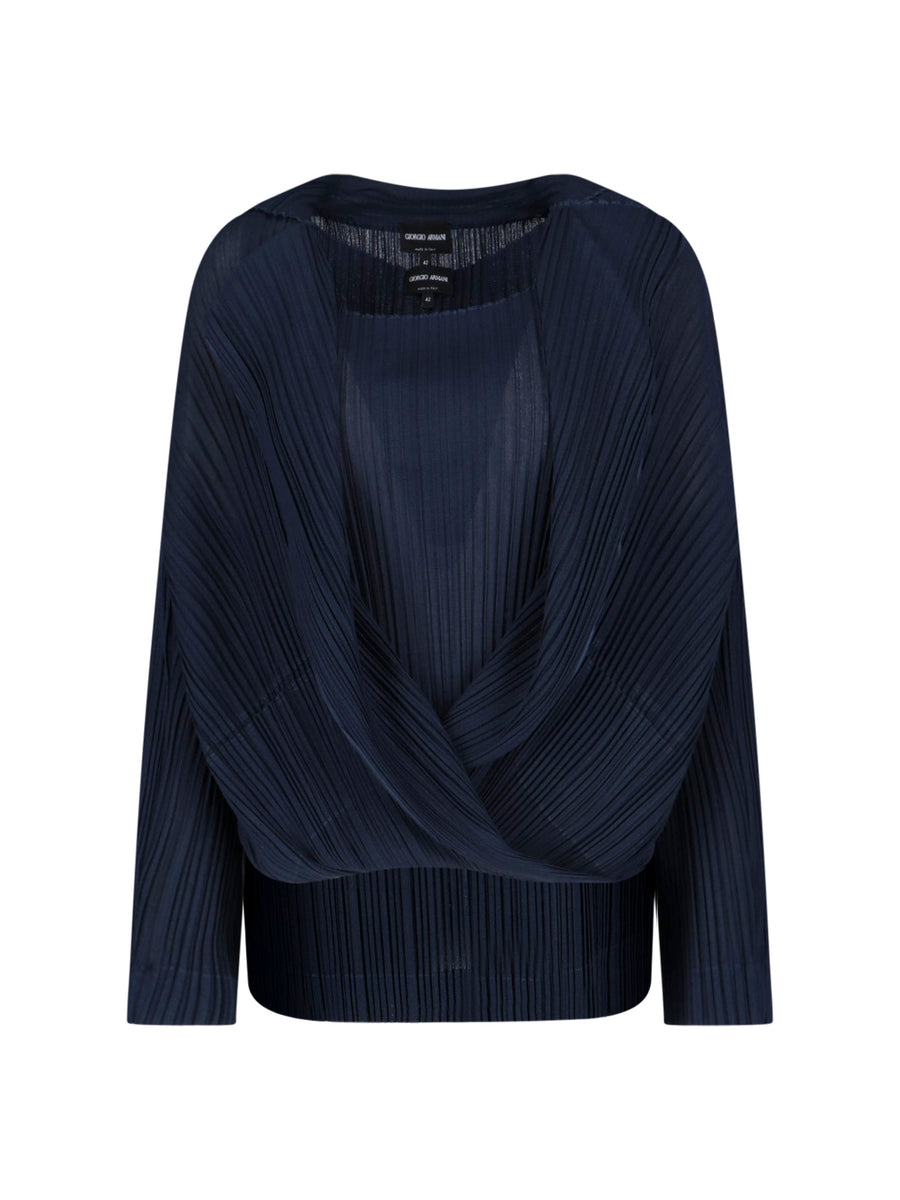 Giorgio Armani 100% polyester sweater in navy