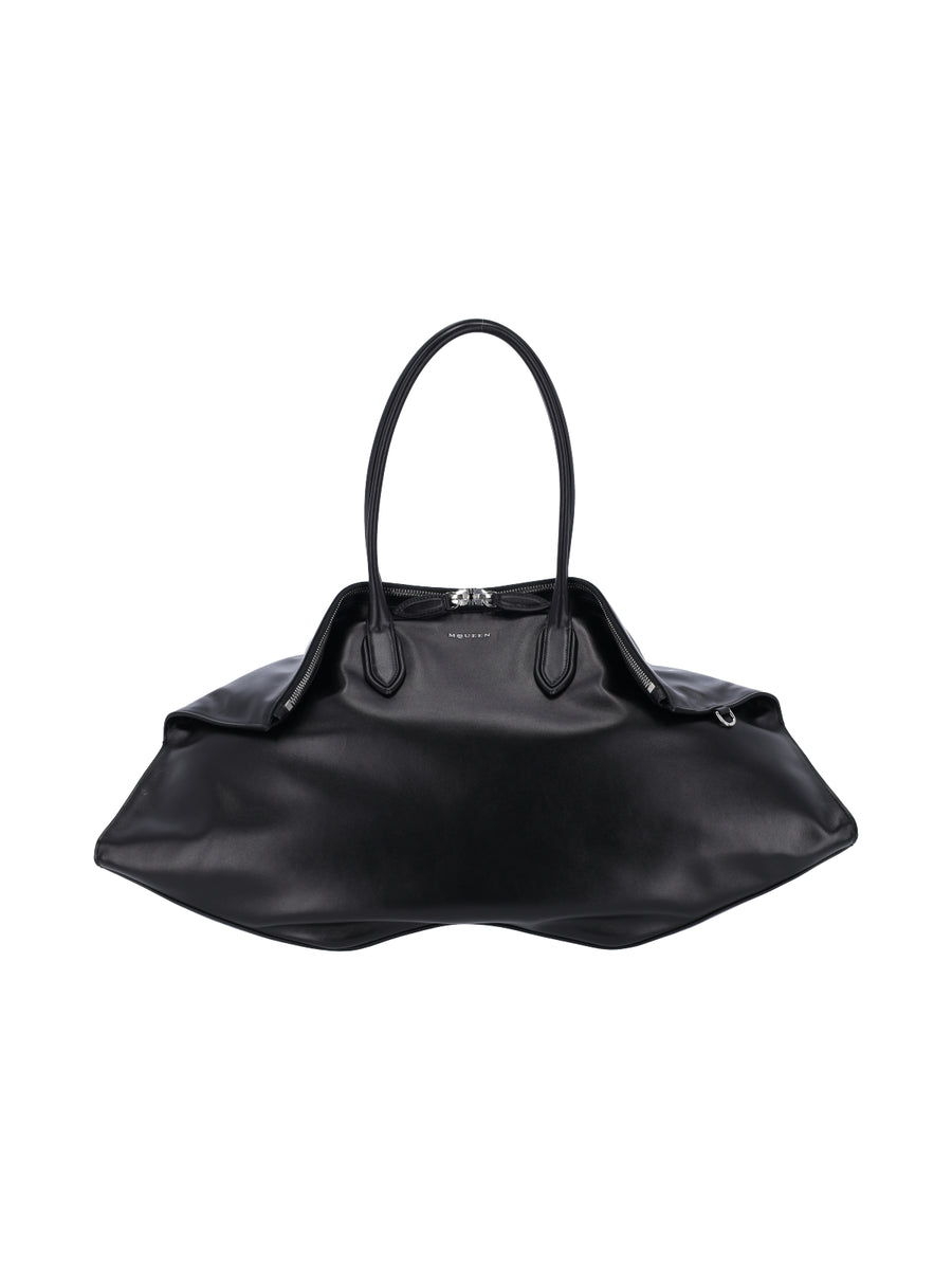 Alexander McQueen 100% calf leather tote bag in black