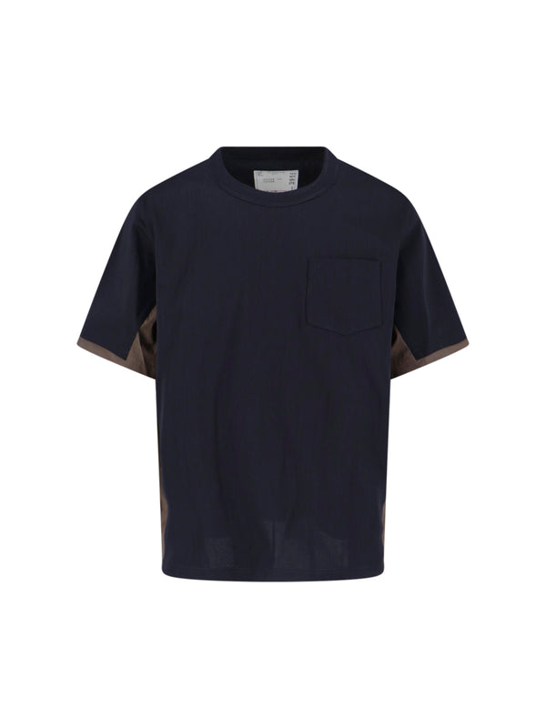 Sacai 100% Cotton t-shirt in navy