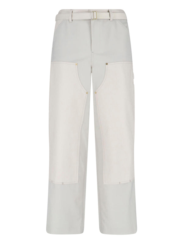 Sacai 70% Polyester trousers in white
