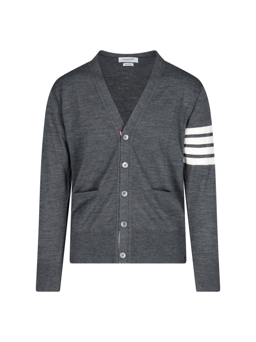 Thom Browne 100% Virgin Wool cardigan in gray