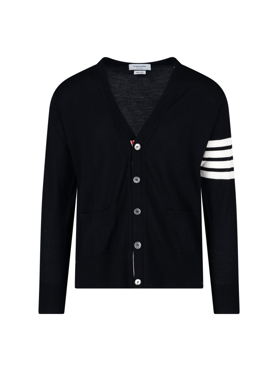 Thom Browne 100% Virgin Wool cardigan in black