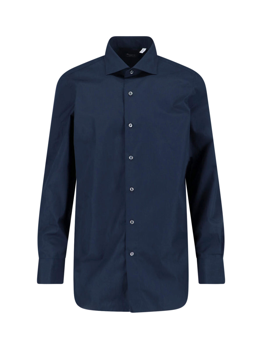 Finamore Milano 100% Cotton shirt in navy