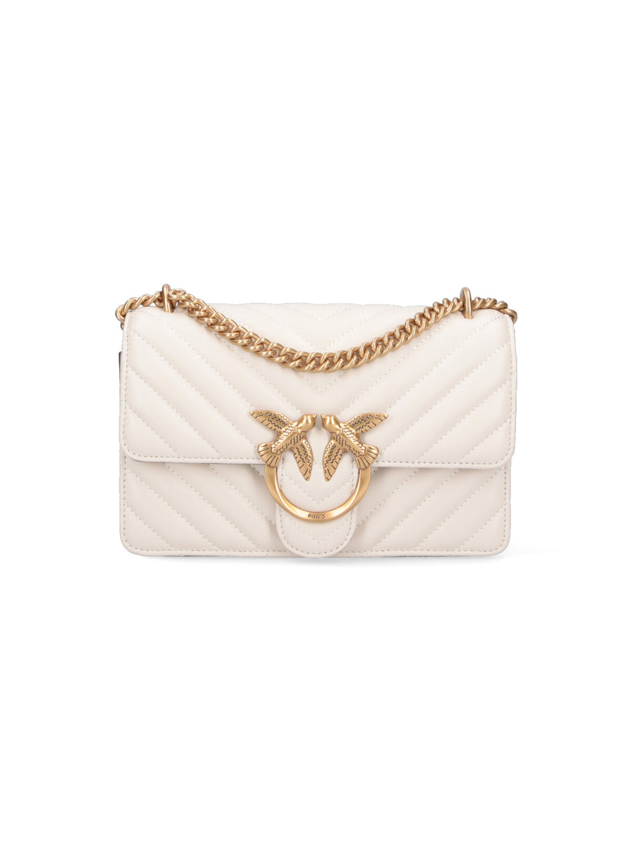 Pinko 100% leather shoulder bag in white