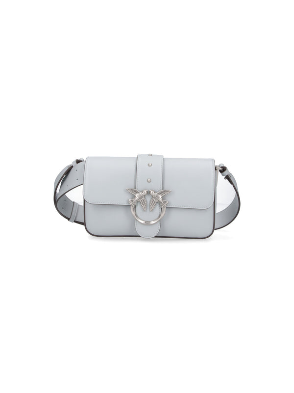 Pinko 100% leather shoulder bag in gray