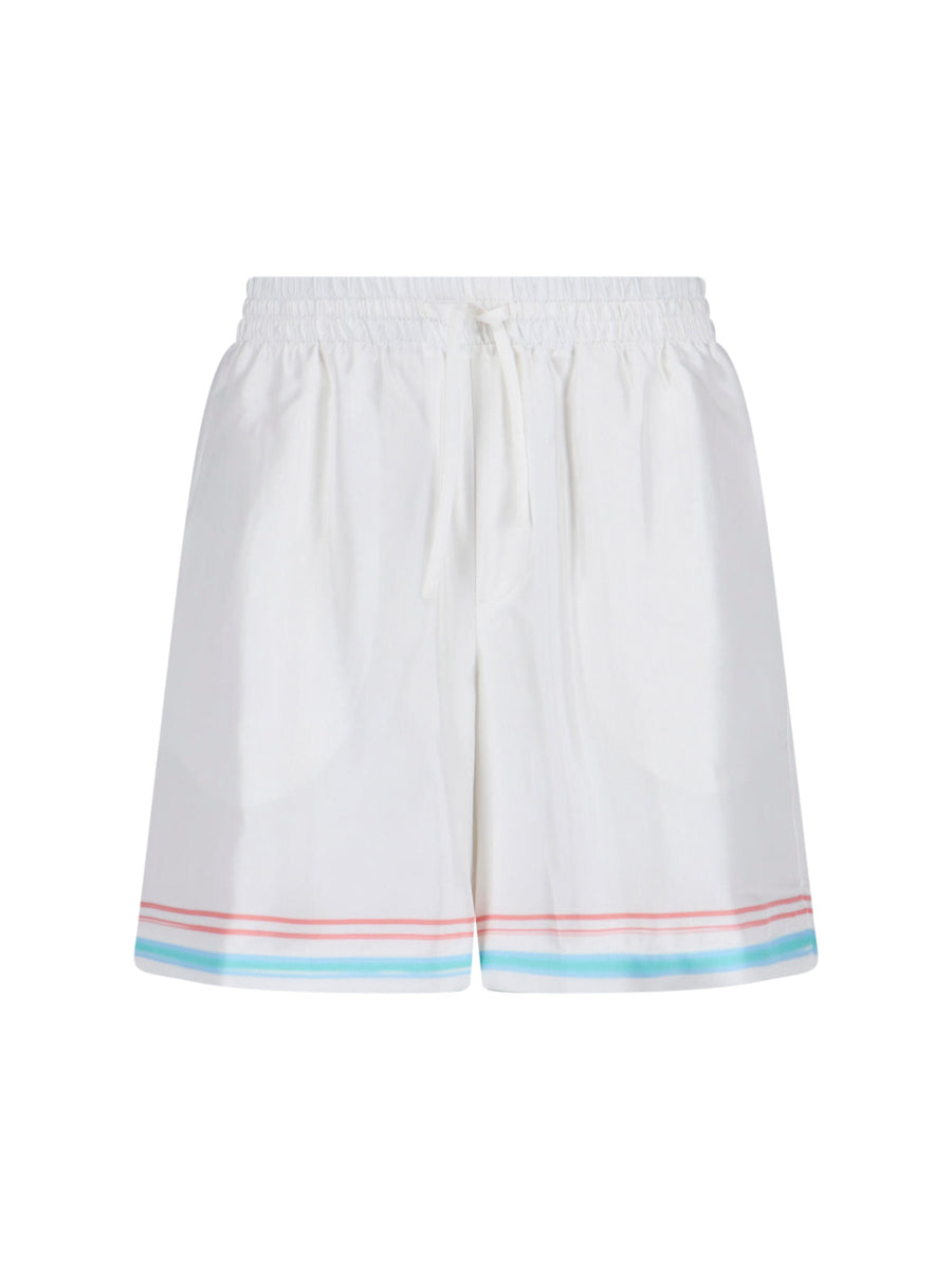 Casablanca 100% silk shorts in white