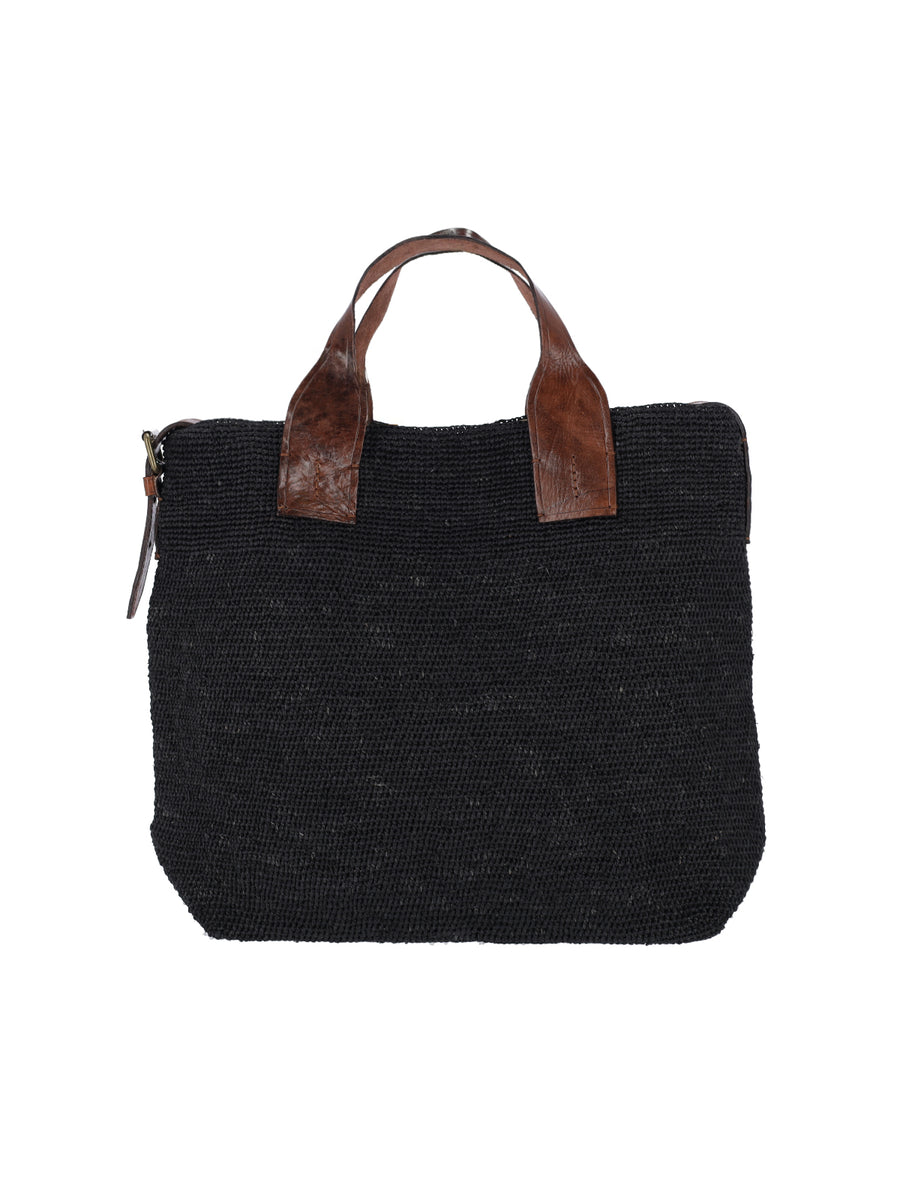 Ibeliv 100% Raphia tote bag in black