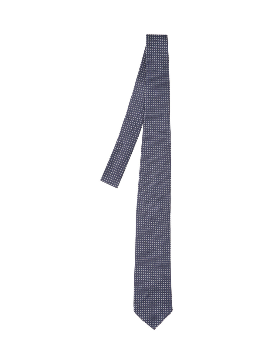 Cesare Attolini 100% silk necktie in navy