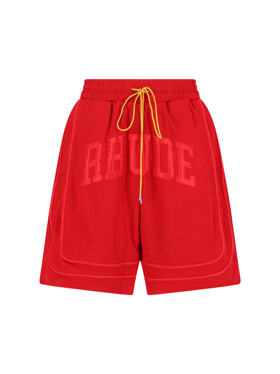 Rhude 100% polyester shorts in red