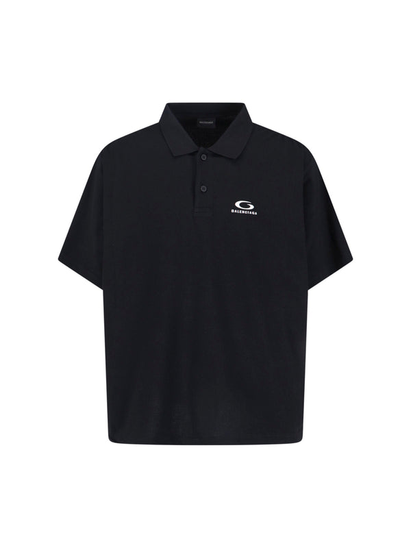 Balenciaga Ttvt 100% Cotton polo in black