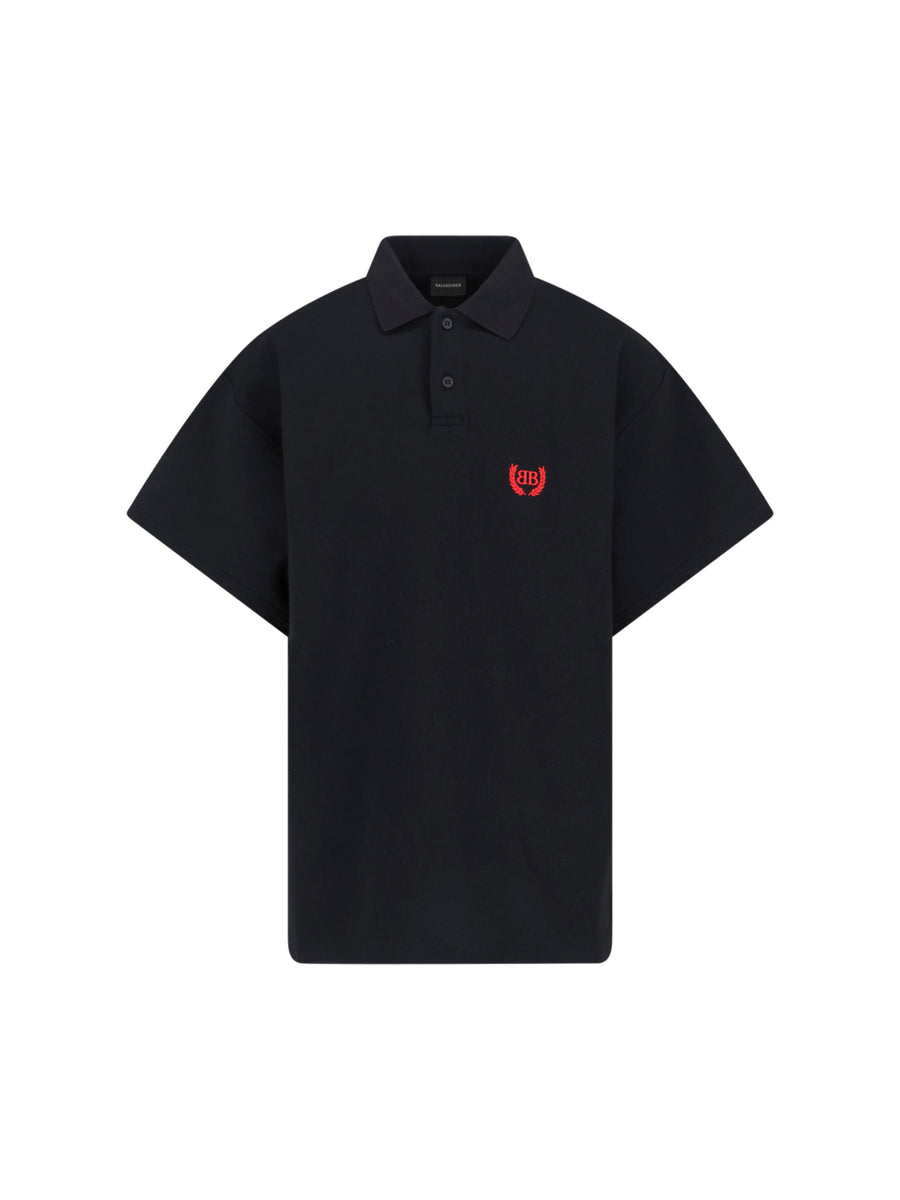 Balenciaga Tsvc 100% Cotton polo shirt in black