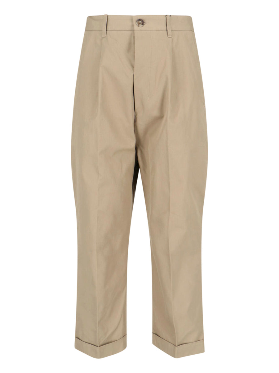 AMI Paris 100% Cotton trousers in beige