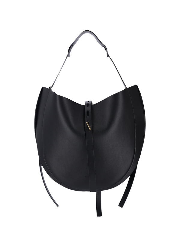 Minobossi 100% leather hobo bag in black