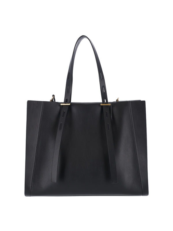 Minobossi 100% leather tote bag in black