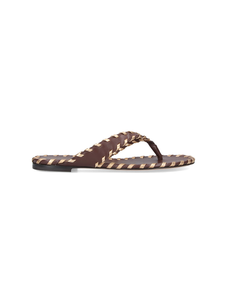 Gianvito Rossi Upper: 100% Lamb Leather sandal in brown