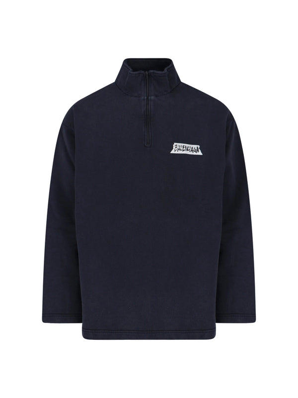 Balenciaga Ttvl 100% Cotton sweatshirt in navy