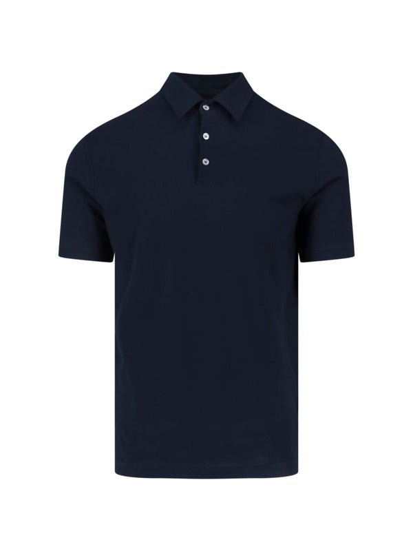 Zanone 100% Cotton polo shirt in navy