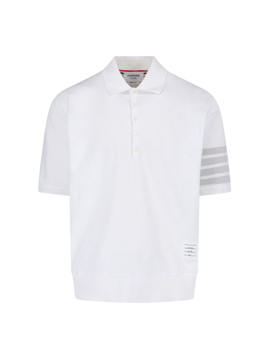 Thom Browne 100% Cotton polo in white