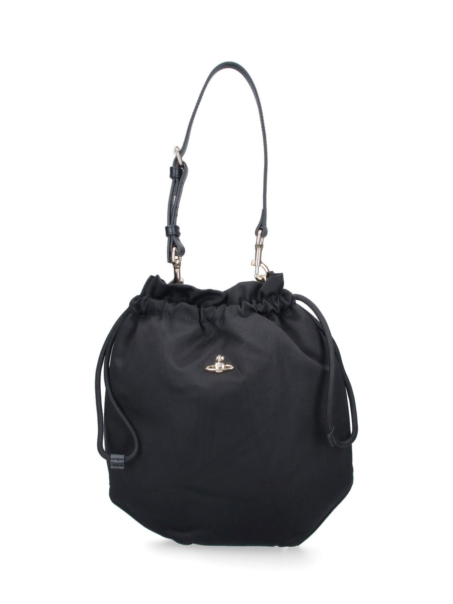 Vivienne Westwood 100% viscose bucket bag in black