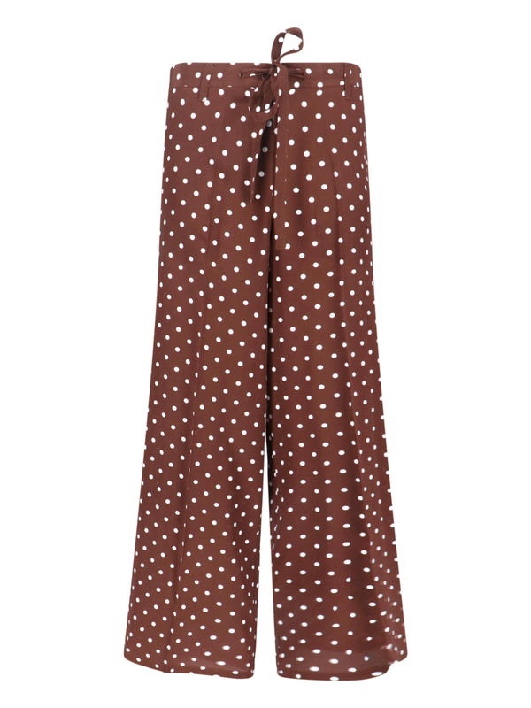 Parosh 100% silk trousers in brown
