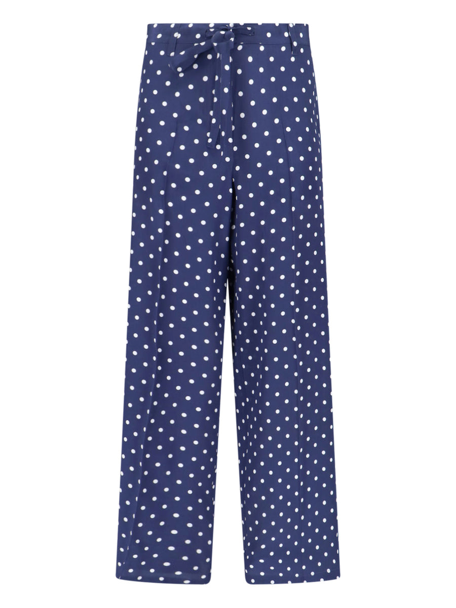Parosh 100% silk trousers in navy