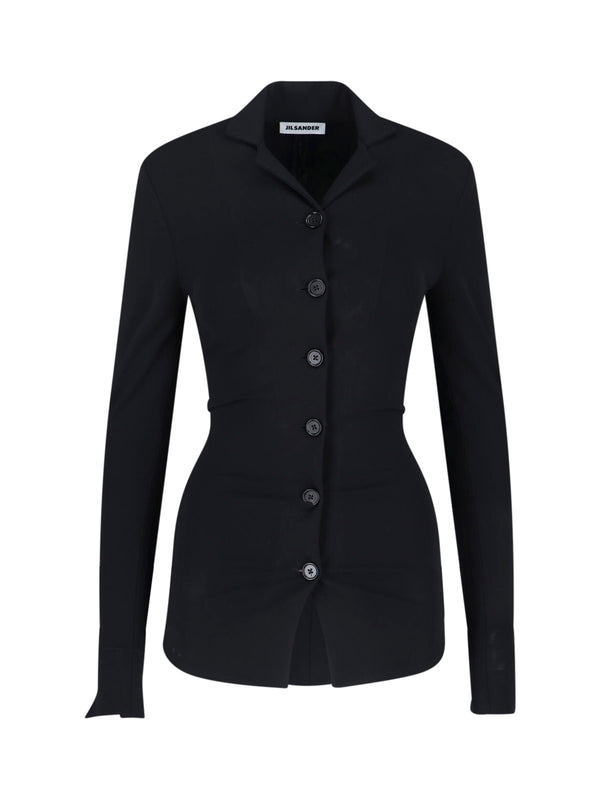 Jil Sander 70% Viscose shirt in black