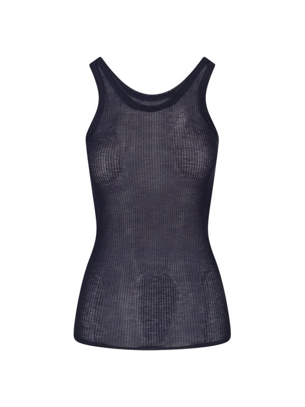 Lemaire 88% Viscose tank top in blue