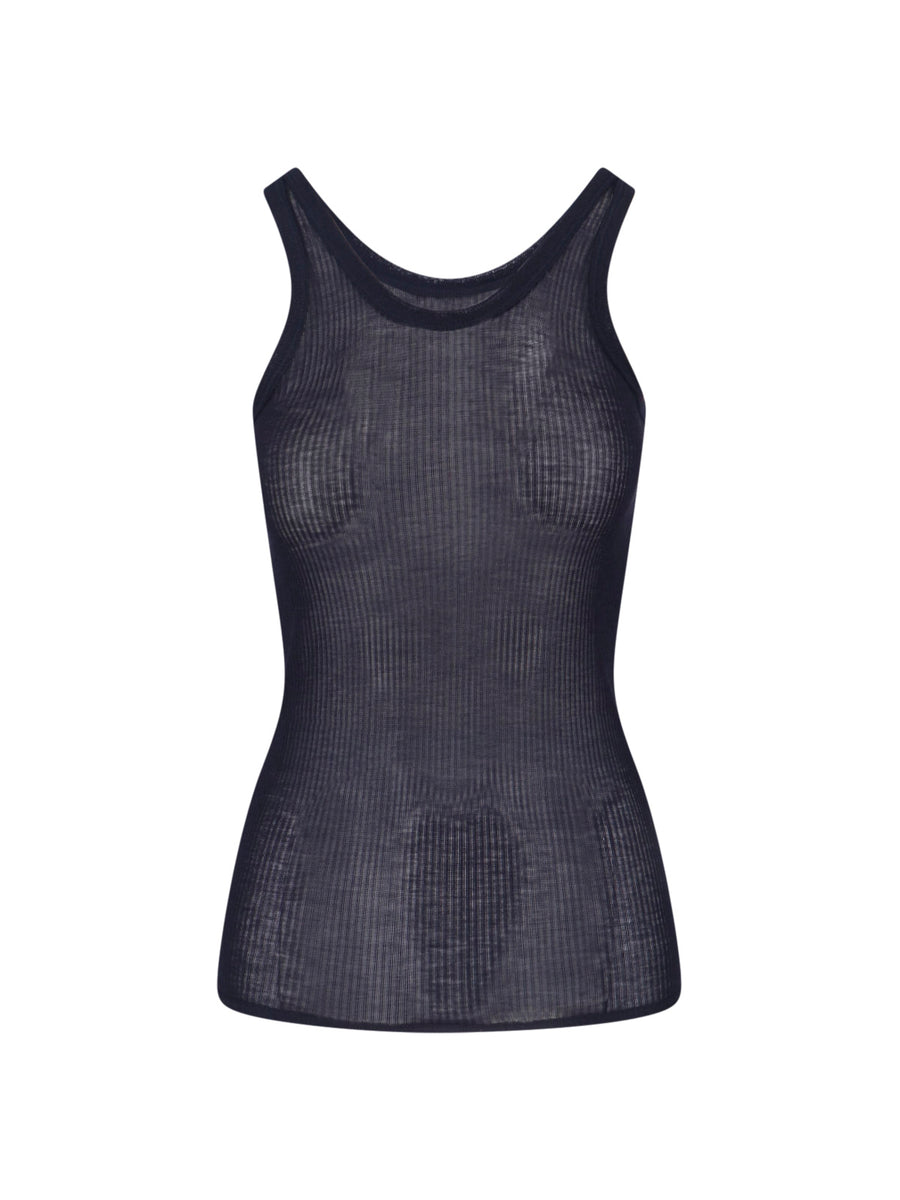 Lemaire 88% Viscose tank top in blue