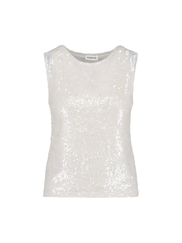 Parosh 85% Polyamide tank top in white