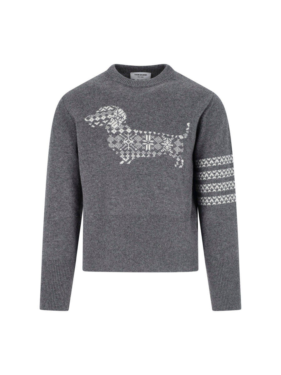Thom Browne 100% virgin wool sweater in gray