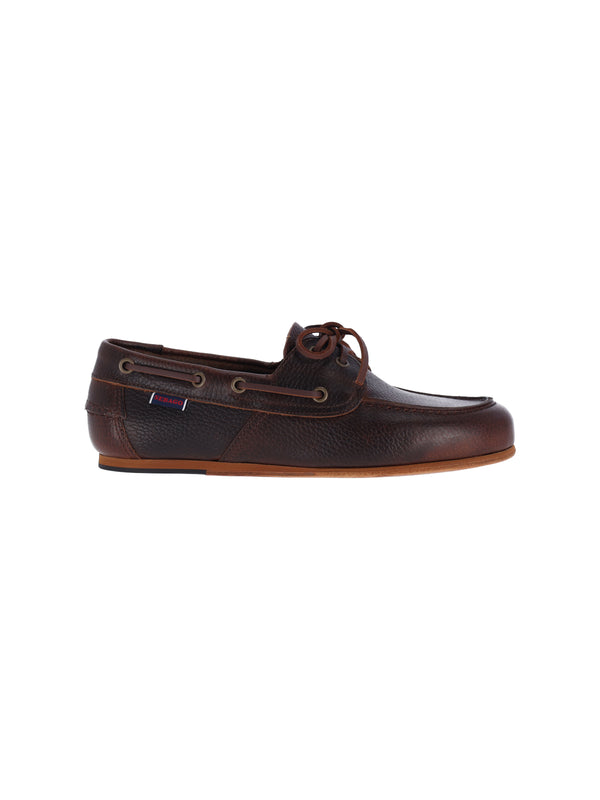 Sebago 100% leather boat shoe in brown