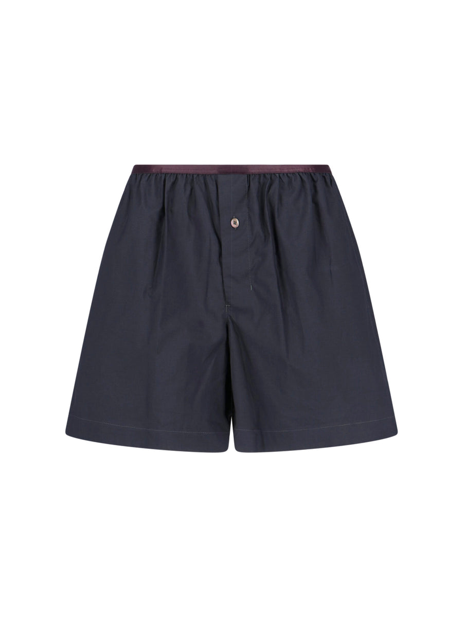 Lemaire 80% Cotton bermuda shorts in black