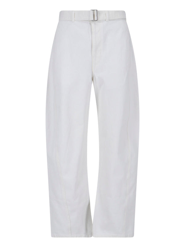 Lemaire 100% Cotton trousers in white