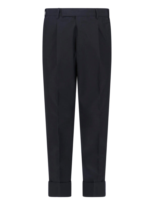 Pt Torino 51% Cotton trousers in black
