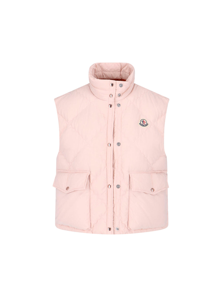 Moncler 100% polyamide down vest in pink